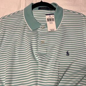 Polo by Ralph Lauren Mint & White Striped Polo Shirt